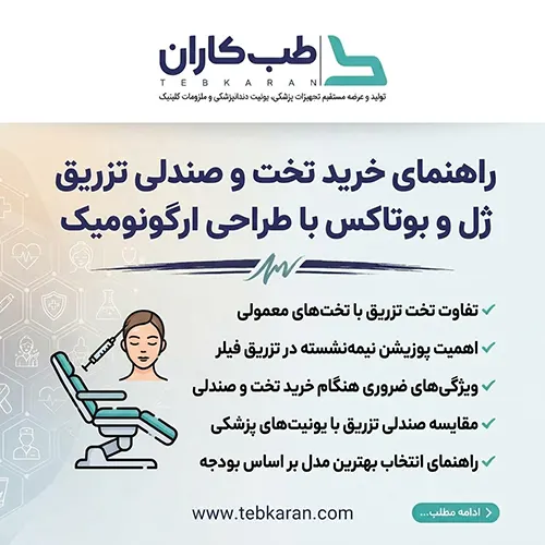 راهنمای خرید تخت و صندلی تزریق ژل و بوتاکس با طراحی ارگونومیک
